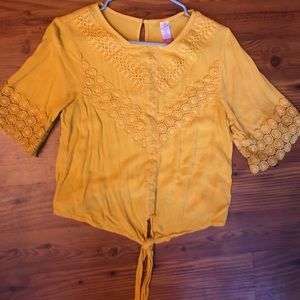 Yellow boho blouse